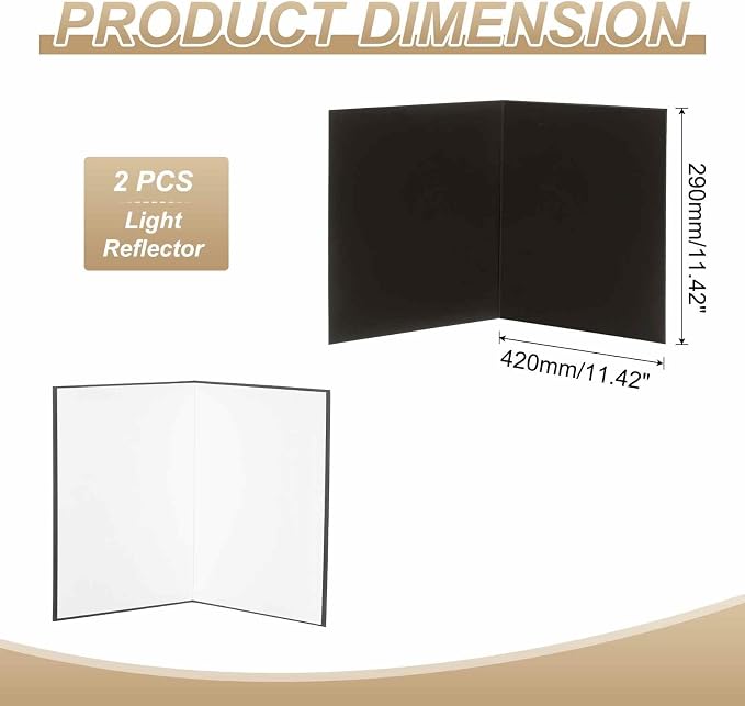2Pcs 17"x11" Light Reflector 2 in 1 Photography Reflector Cardboards, Foldable - Image 2