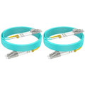 Multimode LC LC Fiber Patch Cable 6ft/2m-2PACK, OM3 MM Fiber Optic Patch Cable by RamboCables
