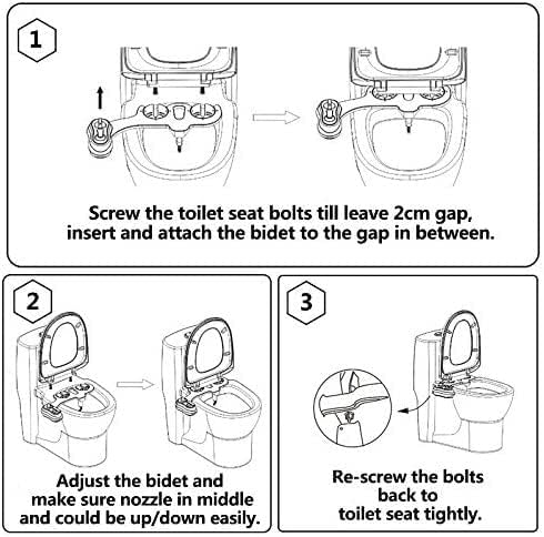 APURE BIDET A121 - Hot and Cold Water Bidet Attachment for Toilet Seat - Dual nozzle - Rear and Feminine Wash- Selfcleaning- Adjustable Water Pressure Non-Electric Bidet Toilet Seat Attachment