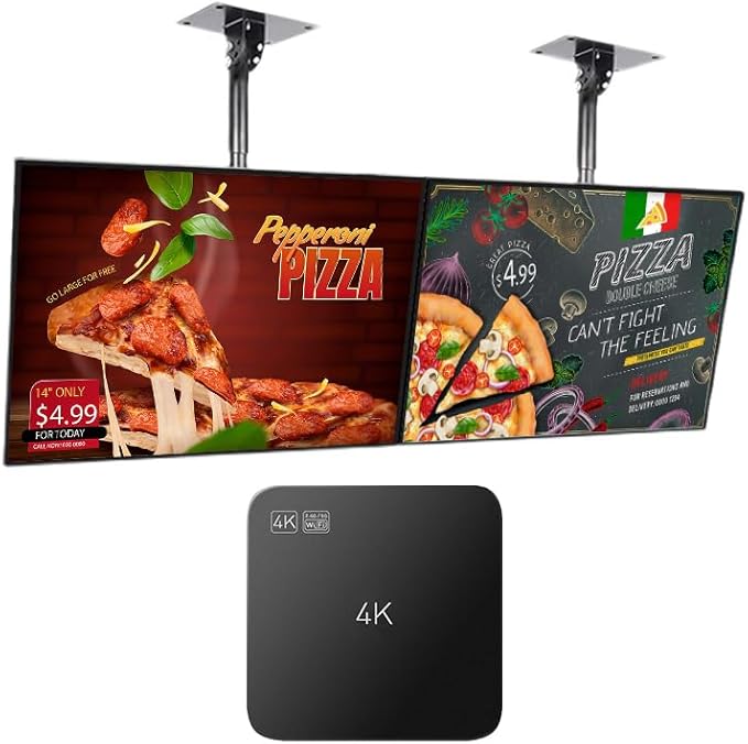 Lunzn Digital Signage Advertising Display Box Commercial AD Media Player for Restaruant Shopping Mall Marketing Business (YM05/1+8G)