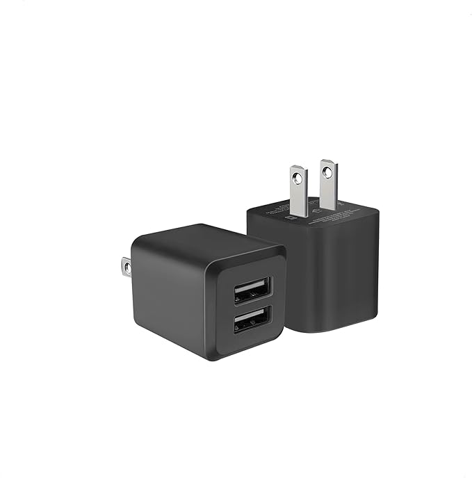 USB Wall Charger, Charger Block，Dual Port USB Cube Chargers，Power Adapter Charging Plug Box Brick for Phone 14/13/12/11/Pro Max/SE/XS/XR/X,Android Phones, and More (Black)