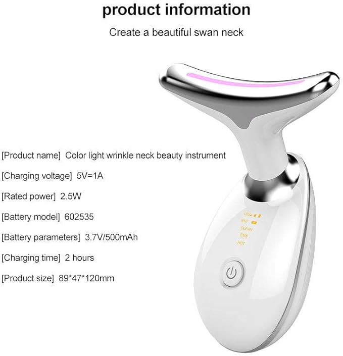 Face Neck Tool for Skin Care, Electric Neck Face Lifting Device for Wrinkle Removal (White)