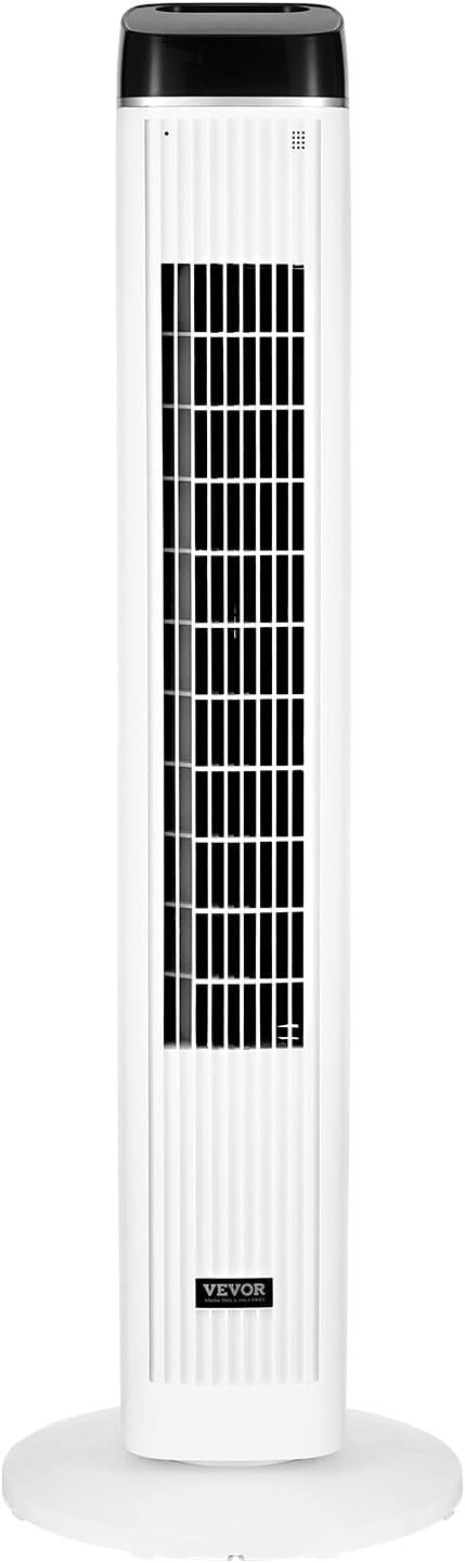 VEVOR Tower Fan, 22 ft/s Velocity Quiet Floor Fan, 70° Oscillating Fans for Indoors with 3 Speeds, 4 Modes, 12H Timer, Portable Standing Bladeless Fan with Remote Control for Bedroom, Office, Home