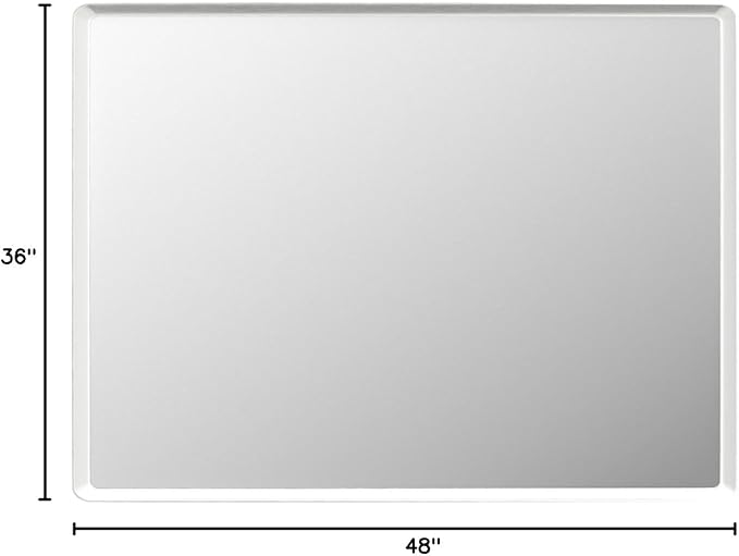48x36 Inch Silver Bathroom Mirror for Wall, Silver Metal Framed Bathroom Vanity Mirror, Modern Rounded Rectangle Mirror, Shatterproof, Anti-Rust (Horizontal/Vertical)