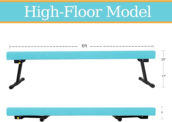 Adjustable&Foldable Gymnastics Balance Beam,6FT/8ft High-Low Level Floor Gymnastic Beam,No Tool Require, Gym Equipment for for Kids Children Girls Home Training