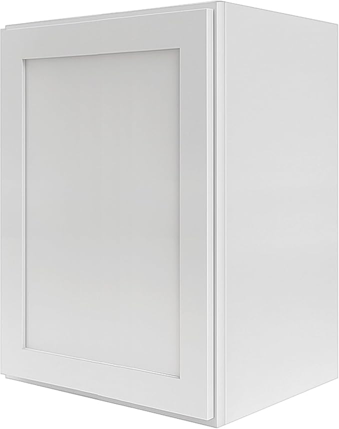 Wall Kitchen Cabinets, RTA Cabinets, White Shaker Cabinet, Wall Mounted, RTA Upper Cabinet, Modern for Kitchen and Bathroom with Door (White, 21" W x 36" H x 12" D)