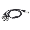 Estink XLR Splitter Cable 3 Pin Male to 3 Female Y Splitter with Zinc Alloy Connectors for Balanced Audio Signal in Studio Live Performance 2ft
