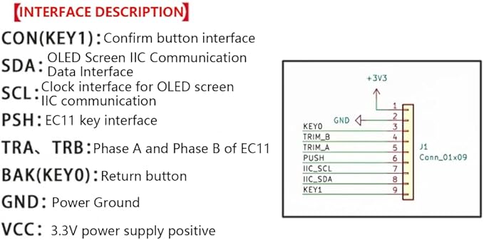 1.3inch LED Display Screen Combined with EC11 Rotary Encoders Module IIC Interfaces for Home Control Panel