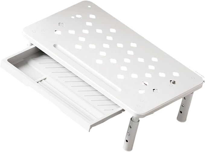 LUOOHL Adjustable Monitor Stand with Storage Shelf Ergonomic Designs for Home Office Workspaces Steel Construction Quick Assembly Desktop Organizers for Electronics