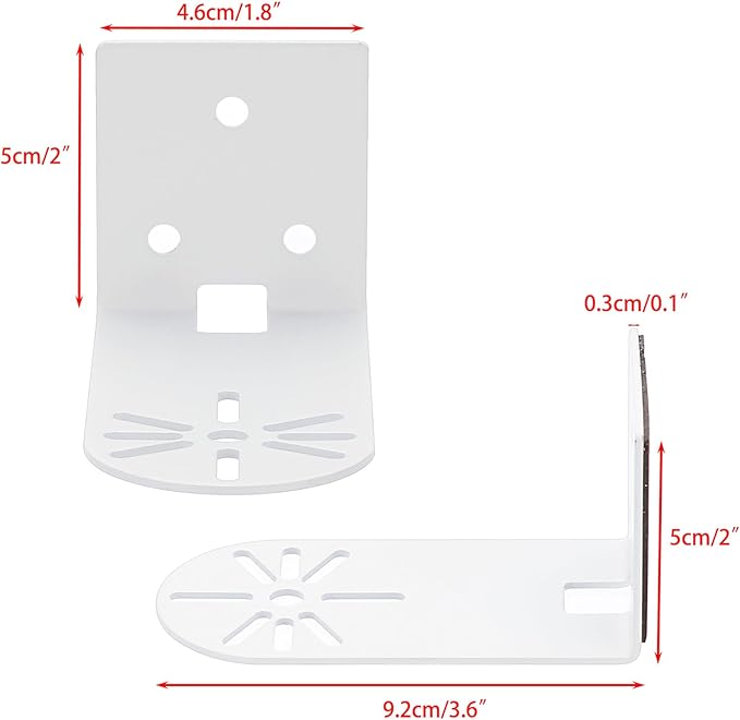 Sumnacon 2PCS Wall Mount Camera Shelf- Metal Small Wall Shelf with Adhesive,Universal Small Floating Shelf for Security Cameras, Speakers,White