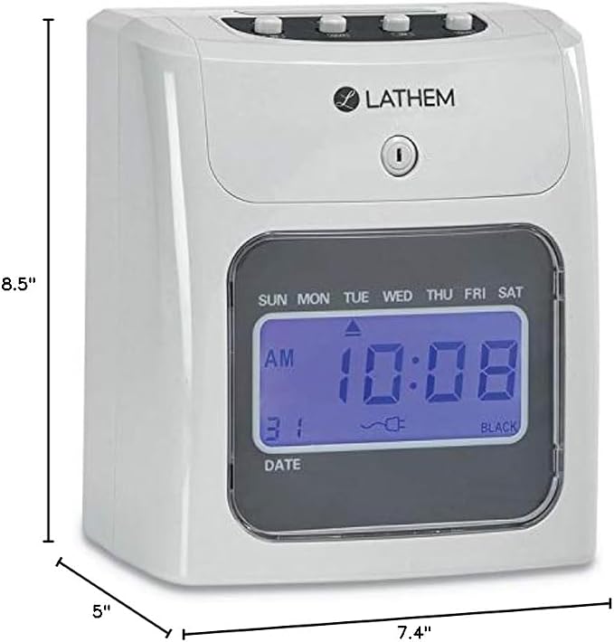 Lathem 400E-KIT Top-Feed Electronic Time Clock Bundle Kit Time Clock, 8.5" x - Image 4