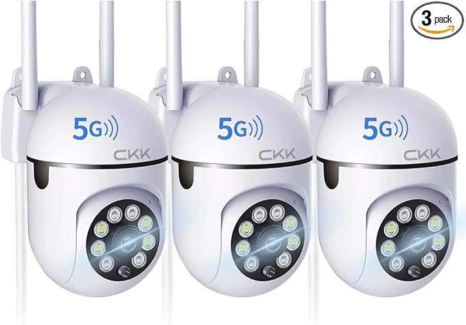 CKK 1080P Security Camera Outdoor Corded Power, 360° Pan/Tilt, Color Night by CKK