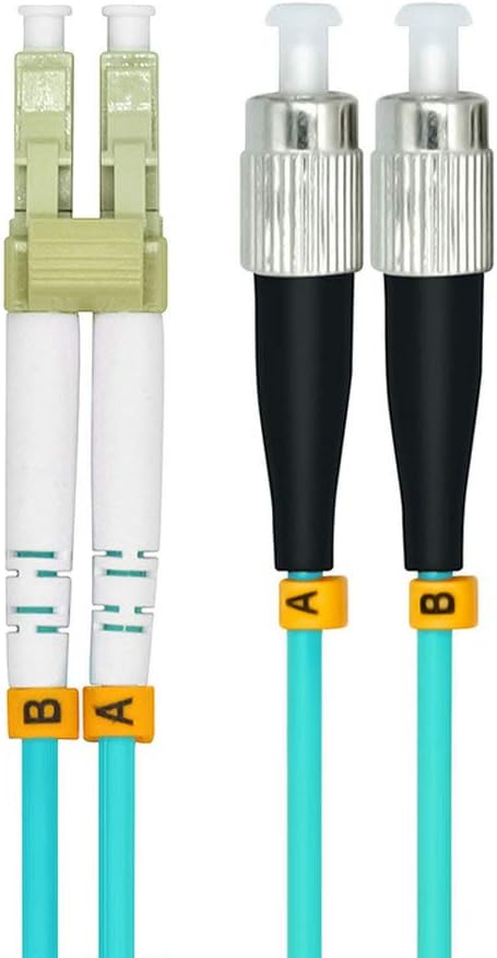 Jeirdus 20Meters 65ft LC to FC Duplex 50/125 10G OM3 Multi-Mode Fiber Optic Cable Jumper Optical Patch Cord LC-FC
