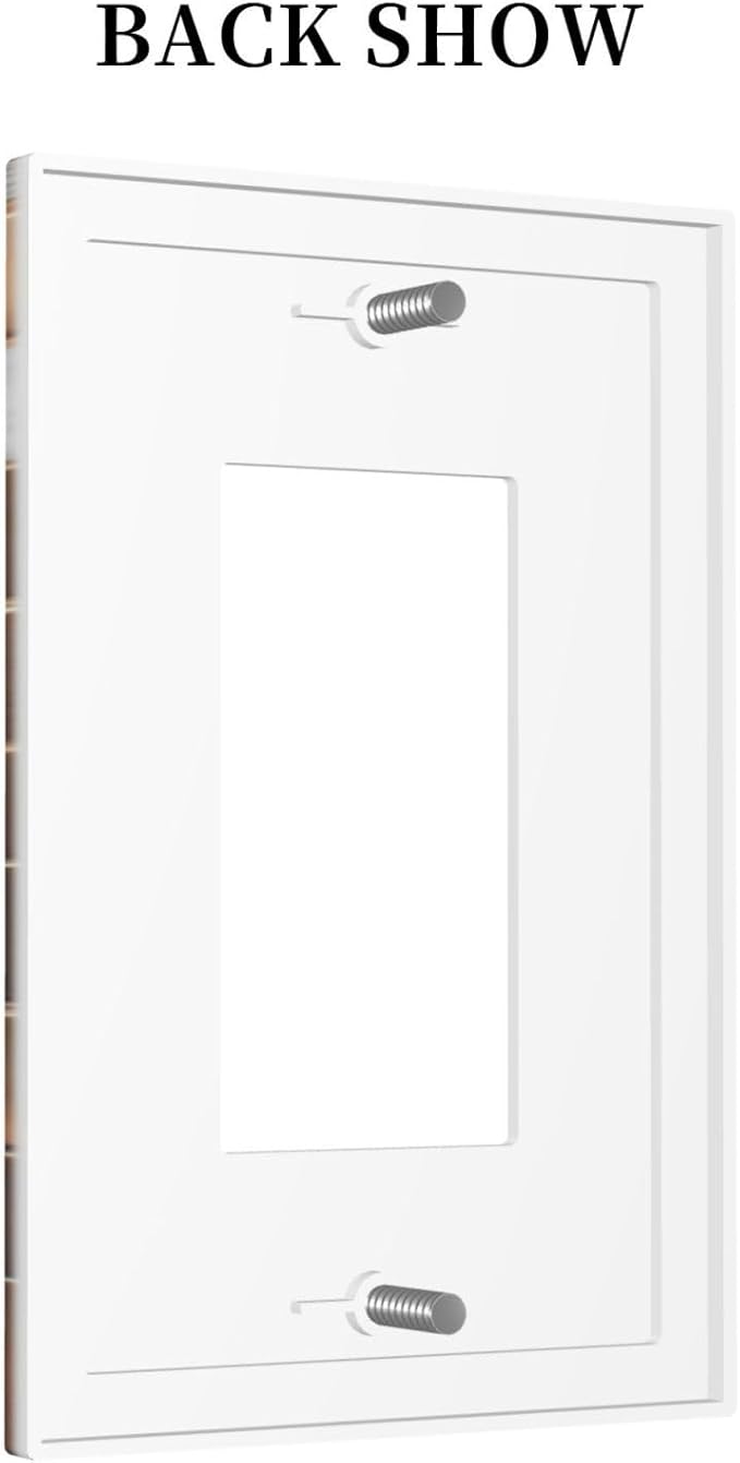 Bvtewkhz Brown Abstract Luxury Modern Geometric Cubic Marble 1 Gang Single Rocker Decorative Light Switch Covers Electrical Faceplate Switch Plates for Bathroom Kitchen Home
