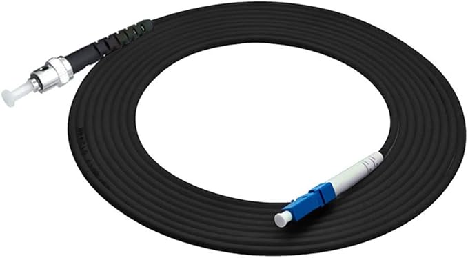 Jeirdus 25M LC to ST Outdoor Armored Simplex 9/125 SM Fiber Optic Cable Jumper Optical Patch Cord Singlemode 25Meters 80ft LC-ST