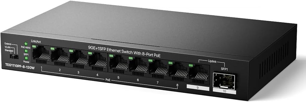 Tenda 10 Port Gigabit PoE Switch, Network Switch by Tenda