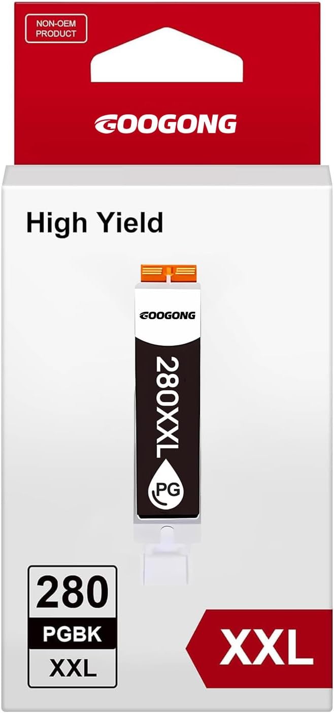 280xxl Compatible PGI-280xxl Black Ink Cartridge for Canon Printers Replacement for Canon 280 XXL pgbk Black Work for PIXMA TR7520 TR8520 TS6120 TS8120 TS9120 Printer(1 Black)