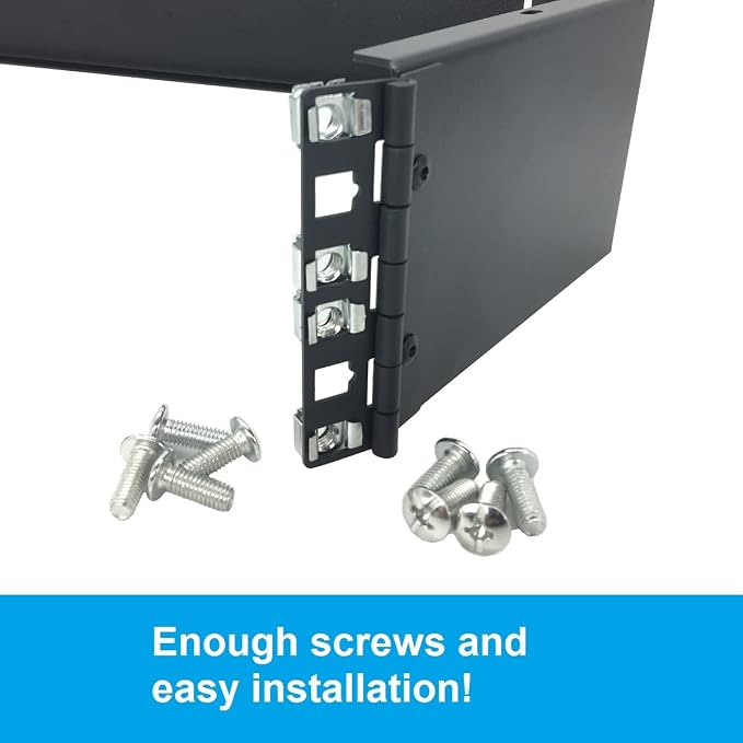 2U 19-inch Hinged Wall Mount Patch Panel Bracket- 6-inch Deep Foldable - Image 4