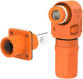 1 Set Battery Energy Storage Connector, 60A 10mm² High Current Connectors Quick Plug Terminal Orange Right Angle Plug and Socket IP67 Waterproof Power Adapter (60A, Orange)