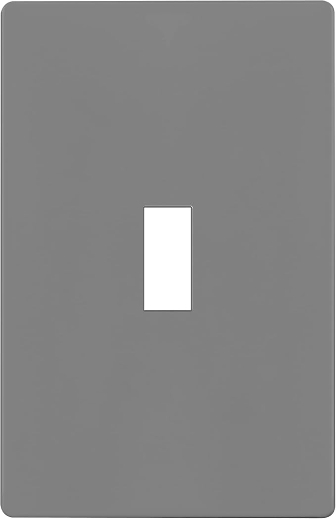 ENERLITES Screwless Toggle Switch Wall Plate, Child Safe Light Switch Cover, Standard Size 1-Gang 4.68" x 2.93", Unbreakable Polycarbonate Thermoplastic, UL Listed, SI8811-GY, Glossy, Gray