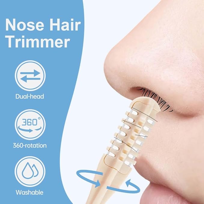 ROWPOZ 2-in-1 Nasal Hair Cutter, Durable Double Sided Trimmer Mini Nose Trimmer, Lightweight Nose Grooming Tool for Travel (A-6Pcs)