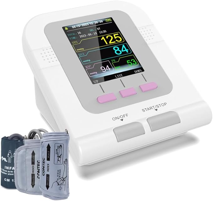 CONTEC Blood Pressure Monitor Upper Arm Cuff 3 Size Cuffs 300 Sets Memory Families use
