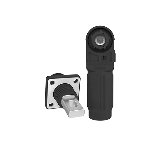 100A Battery Energy Storage Connector, 16mm² High Current Connectors IP67 Waterproof Copper Plate Wiring Power Adapter Quick Plug Terminal Right Angle Plug and Socket (1000V Black+Orange)