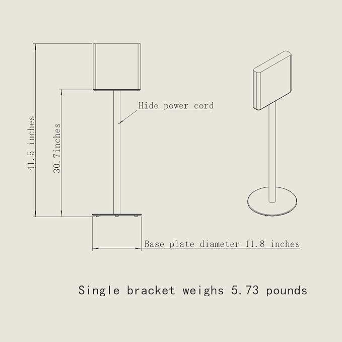 ZGOUO Floor Speaker Stand is Suitable for Sony HT- A9M2 Surround Sound System,The Bracket is Made of Aluminum Alloy Material and can Hide The Power Cord (Custom Pair)