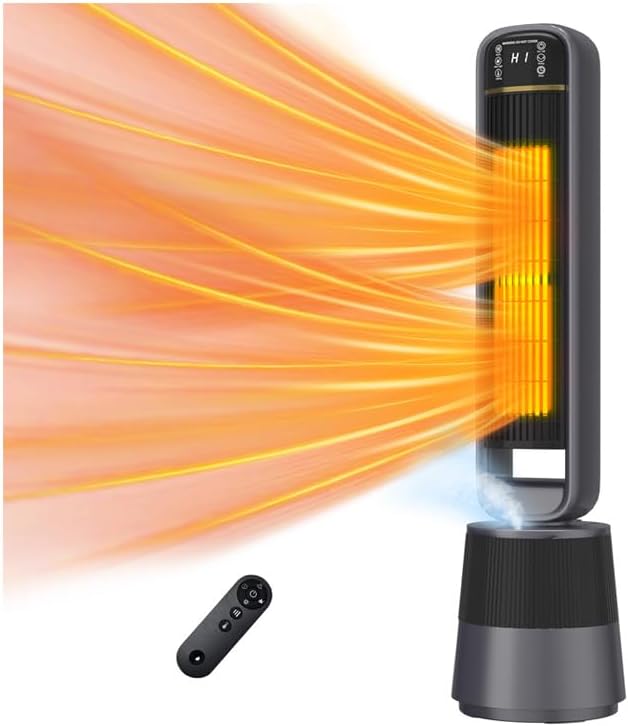 Auertech 35.5" Space Heater with Humidifier, 2 in 1 Electric Space Heater with 1.75L Water Tank, Oscillating Room Heaters with Dual-Fan & Thermostat, Space Heaters for Indoor Use Large Room, Bedroom