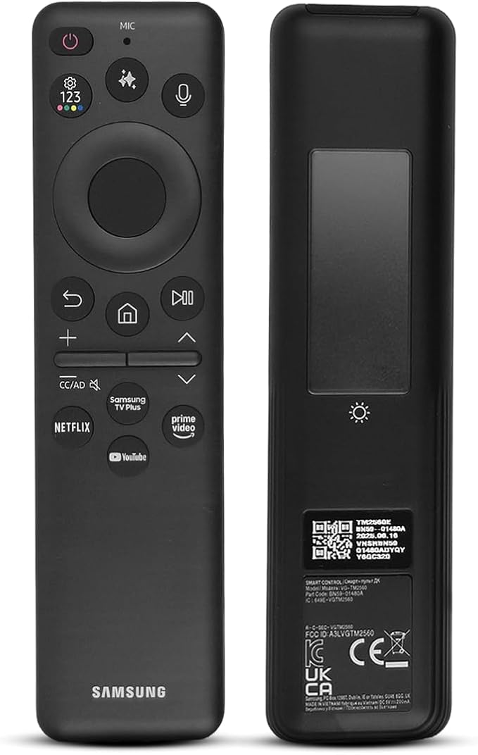 Ceybo Original Solar Voice Remote Control Replacement with YouTube Netflix Shortcut for Samsung Smart TVs, Compatible with Neo QLED 8K, QLED (BN59-01480A)