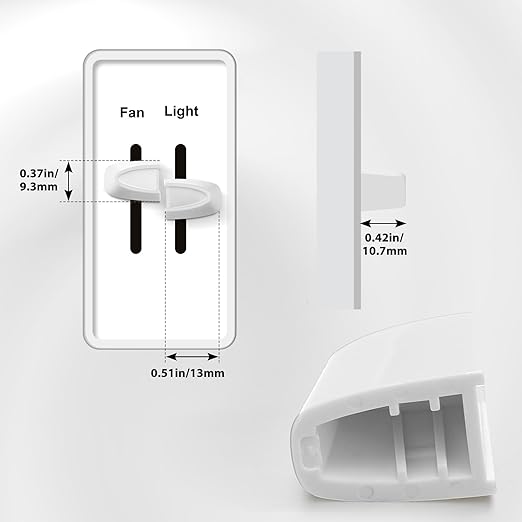 Hoolerry 8 Pcs Dimmer Switch Knob Dimmer Replacement Knob Compatible Replacement Set of Two Split for Compatible with Lutron Skylark Fan Speed & Light Control (White)