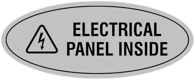 Signs ByLITA Oval Electrical Panel Inside Sign (Lt Gray) - Medium 2 Pack