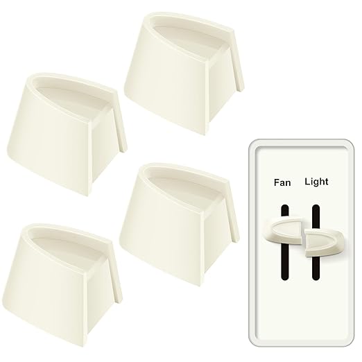 Hoolerry 4 Pcs Dimmer Switch Knob Dimmer Replacement Knob Compatible Replacement Set of Two Split for Compatible with Lutron Skylark Fan Speed & Light Control (Beige)