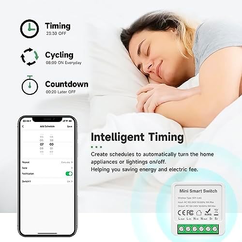 IHSENO ZigBee3.0 Smart Switch Mini Relay Switch, ZigBee Smart Light Switch Need Zigbee Hub Work with Tuya Smart Life APP Smart Button Scene Remote for Tuya Smart Home Devices (2)