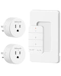 Remote Control Outlet, WILAWELS Wireless Light Switch with Magnetic Base, On Off Remote Outlet Switch for Lights, Lamps, Fan, Appliance, 100ft RF Range, 15A/1875W, One Remote for Two Plugs W09RC1206