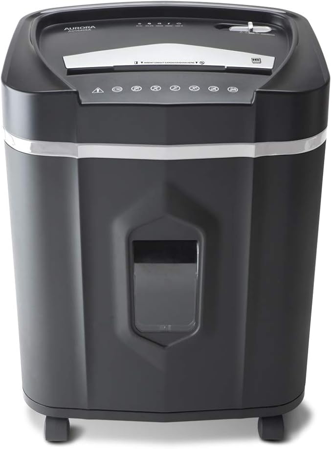 Aurora AU1640XA Anti-Jam 16 Sheet Crosscut Paper/CD and Credit Card/ 5 Gal Pullout Basket Shredder, 30 Minutes Continuous Run Time
