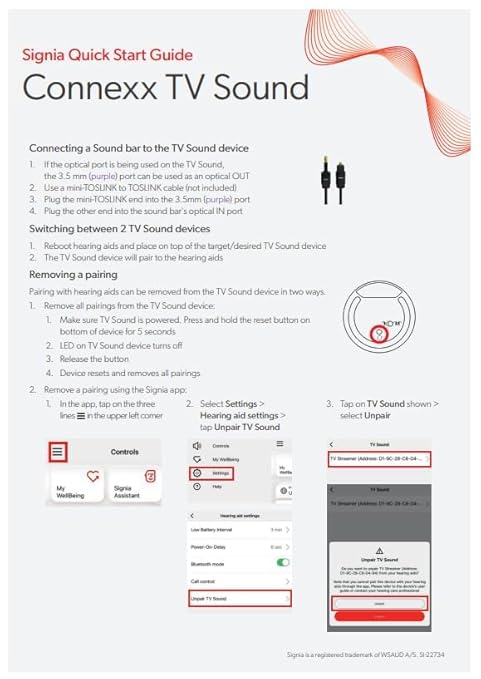 Signia TV Sound Bluetooth Transmitter – Direct Streaming for Hearing Aids | Compatible with Rexton, Miracle-Ear, Signia & Connexx Devices