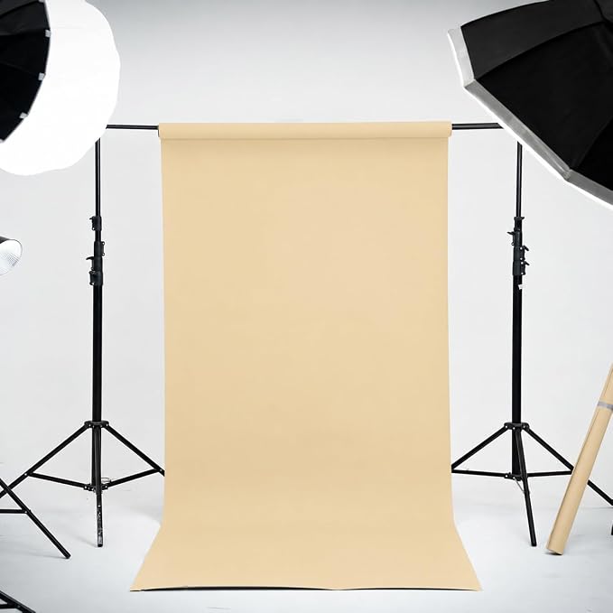 Kate Seamless Paper Backdrop Beige Cream Paper Backdrop - Image 2