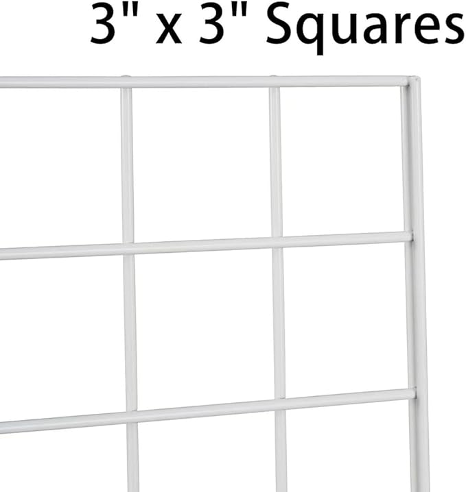 NeeSeeYee Commercial Grade Gridwall Panels – Heavy Duty Grid Panel for Any Retail Display, 2’ Width x 4’ Height, 3 Gridwall Panels Per Carton (White Finish)