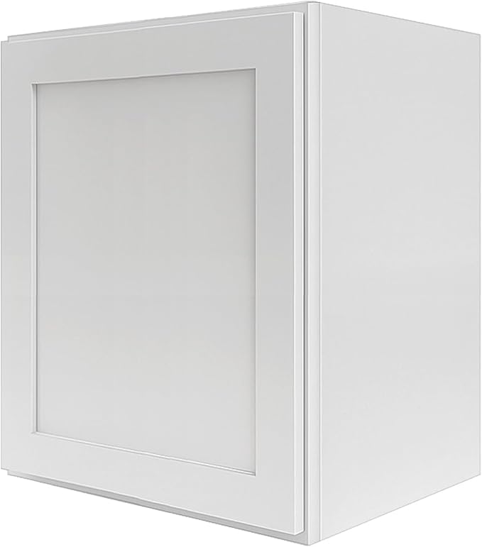 Wall Kitchen Cabinets, RTA Cabinets, White Shaker Cabinet, Wall Mounted, RTA Upper Cabinet, Modern for Kitchen and Bathroom with Door, 2 Adjustable Shelves (White, 21" W x 30" H x 12" D)