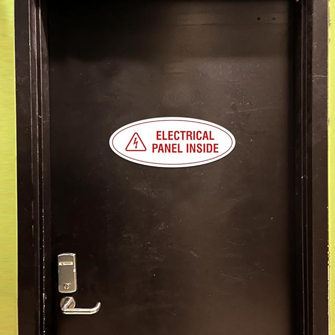 Signs ByLITA Oval Electrical Panel Inside Sign (Dark Brown) - Medium