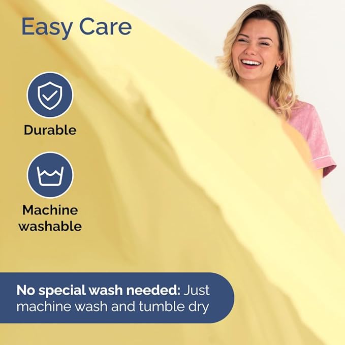 Full XL Bed Sheet Set - 4 Piece Extra Long Extended Full XL Sheets - Soft, Breathable & Cooling - Fits 8" to 16" Mattress w/ Deep Pockets - 54" x 80" - Easy-Fit, Wrinkle and Fade Resistant - Yellow