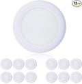 TOPELER 12 Pack Surface Mount LED Ceiling Light, 6 Inch Low Profile Dimmable LED Pancake Light, 15W 1000Lm 4000K Cool White, Installs with J-Box or Recessed Can, ETL-Listed