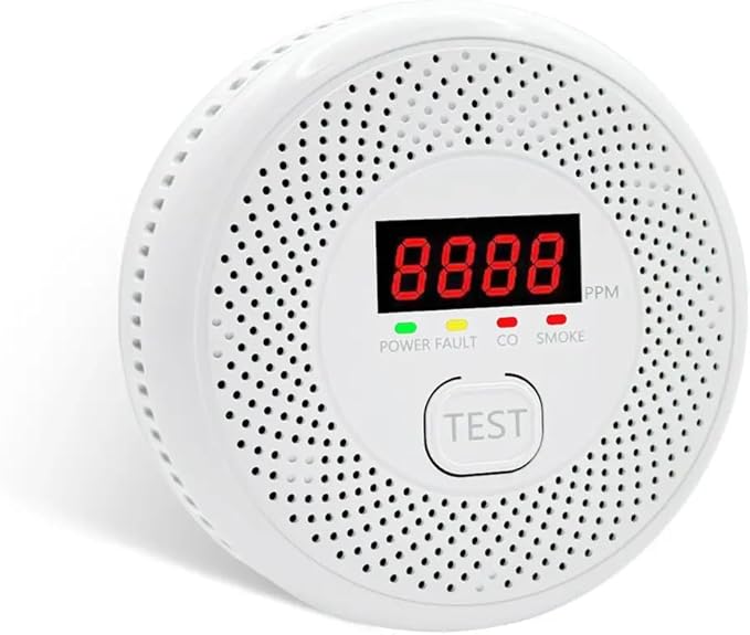 High Definition Color Screen Detector LCD Powered by Carbon Monoxide Detector and Smoke Alarm Battery (excluding Battery) (Compact Design, 4Pack-CO&Smoke)