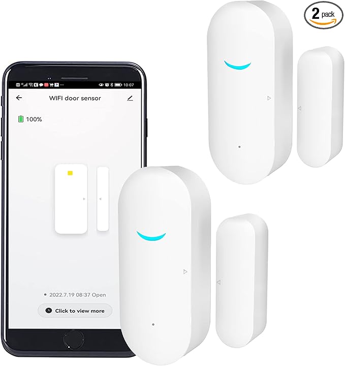 2 Pack WiFi Door Window Sensor Detector: Wireless Security Alarm Door Sensor by GaoducashforSmartLife
