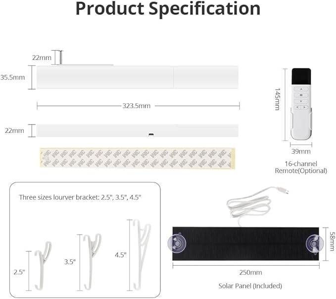 Zigbee Plantation Shutters Motor for Motorized Plantation Shutters and Automatic Curtain Opener, Requires Tuya Zigbee Hub (Only Motor)