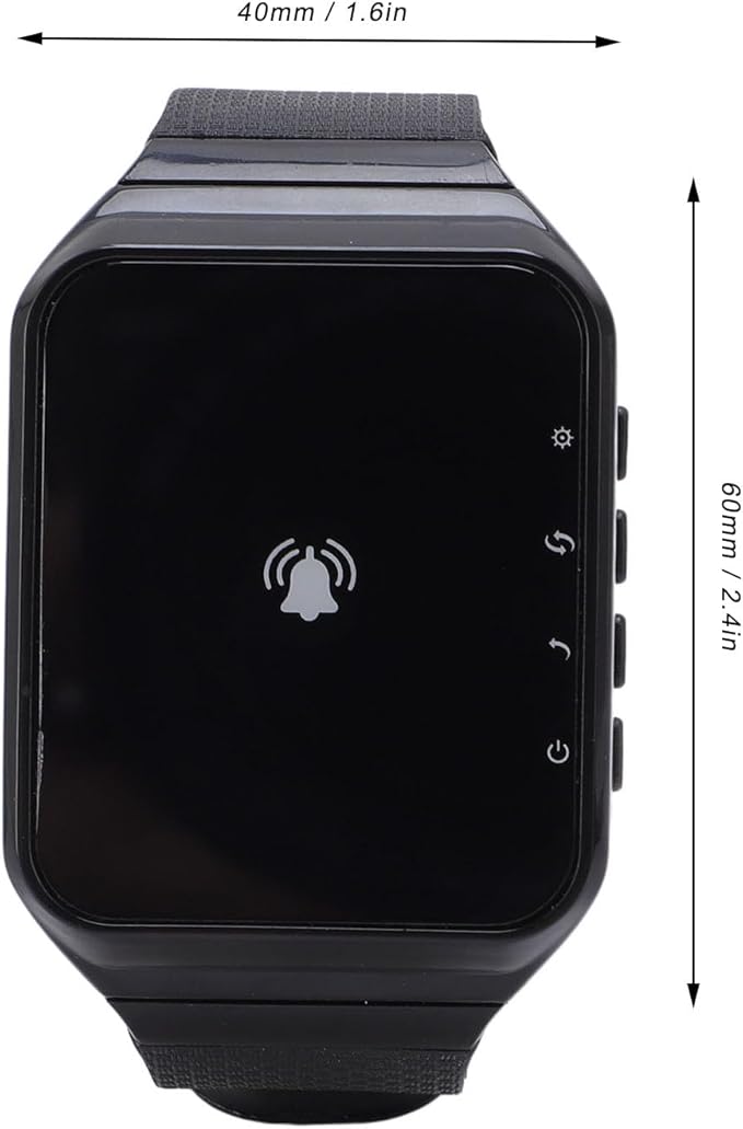 Yunseity Wireless Calling System, 1 Watch Receiver 1 Key Transmitter, Including Flashing, Vibration, and Buzzer, IPX4 Water Proof, for Home, Restaurant, Factory