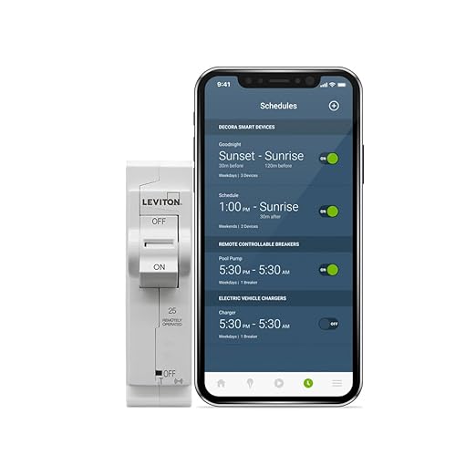 Leviton 2nd Gen Smart Circuit Breaker with Remote Control, Standard, 1-Pole 25 Amp, 120-Volt, 10kA Interrupt Rating, LB125-ST