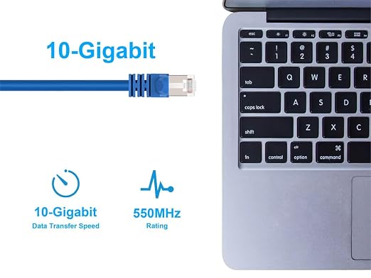 Monoprice Cat6A 10ft Blue Patch Cable Double Shielded 26AWG 10G Pure Bare - Image 5