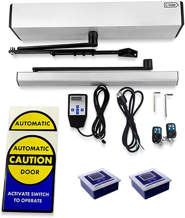 Olideauto Commercial Door Opener Automatic Touchless Sensor Open for Commercial Front Door No Touch Open with 2PCS Wired Touchless Hand Sensor Switches